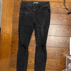 Black destroyed jeans size 5